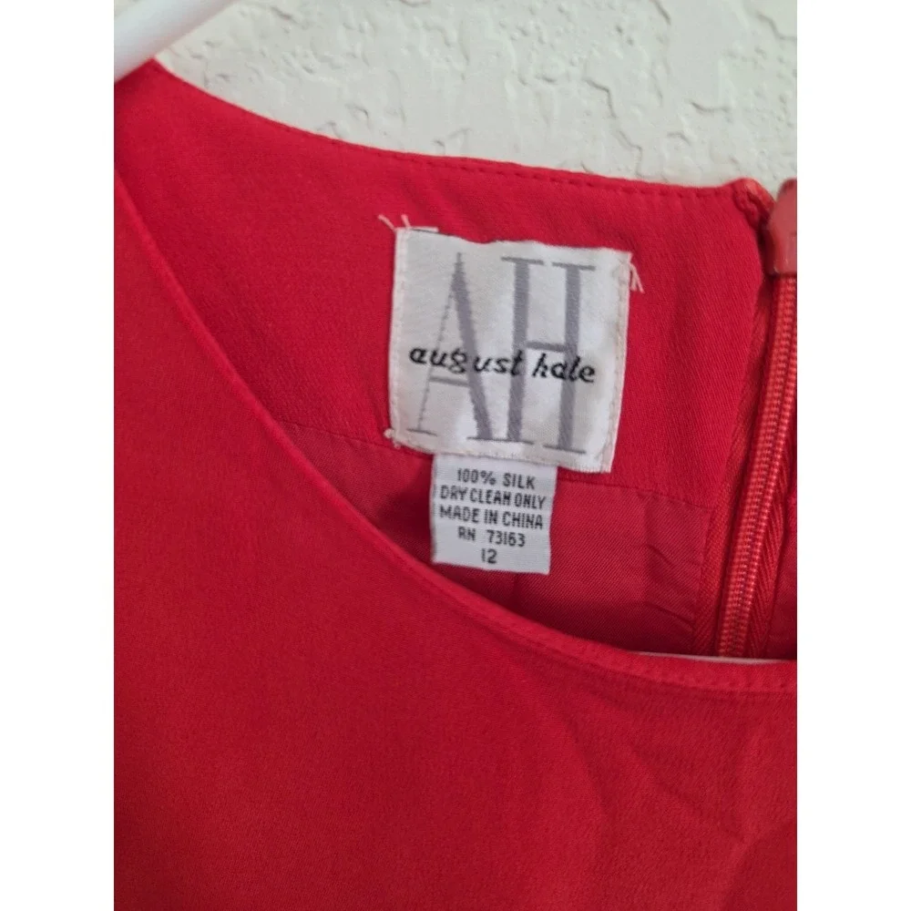 VTG August Hale Silk Red Dress Size 12 Classic‎ Quiet Luxury